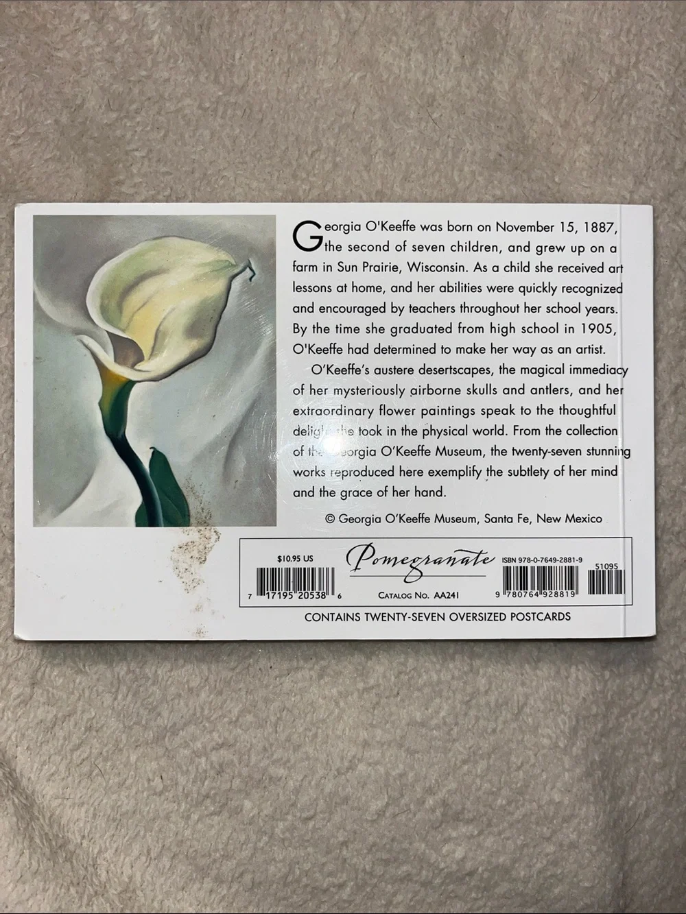 Georgia O'Keeffe Blue Landscape Art Postcard Book